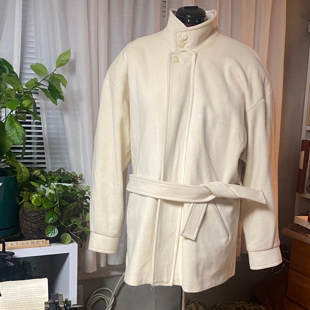 Elegant Cream Belted Trench Coat